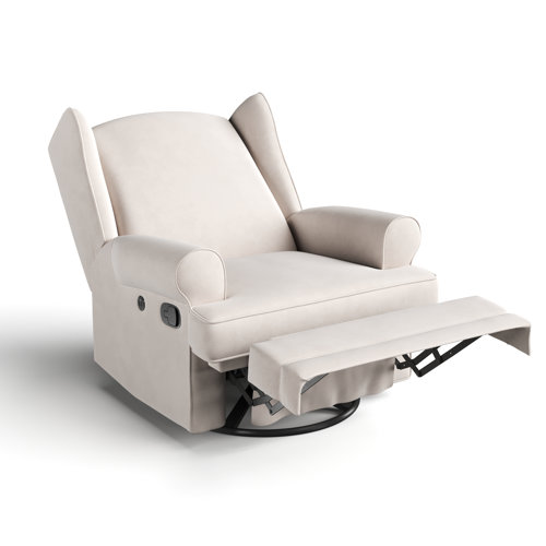 Storkcraft Serenity Swivel Reclining Glider Rocking Chair with USB